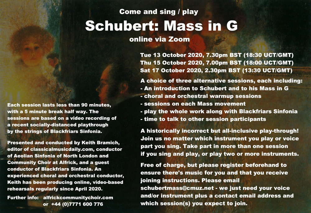 Come and sing Schubert's Mass in G
