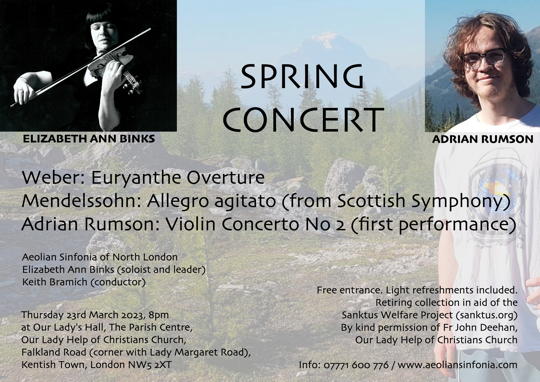 Spring Concert, 23 March 2023, 8pm