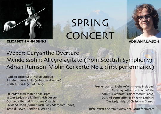 Spring Concert, 23 March 2023, 8pm