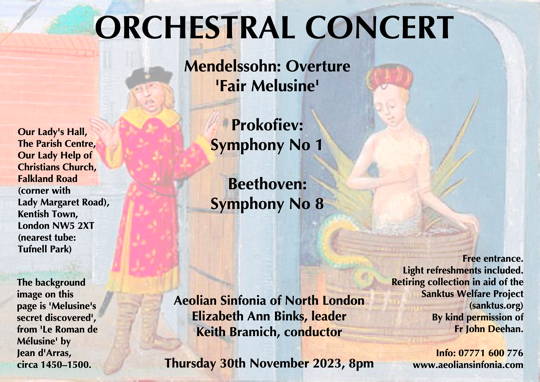 Orchestral Concert, 30 November 2023, 8pm