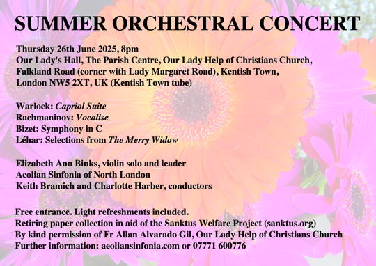Summer Orchestral Concert, 26 June 2025, 8pm